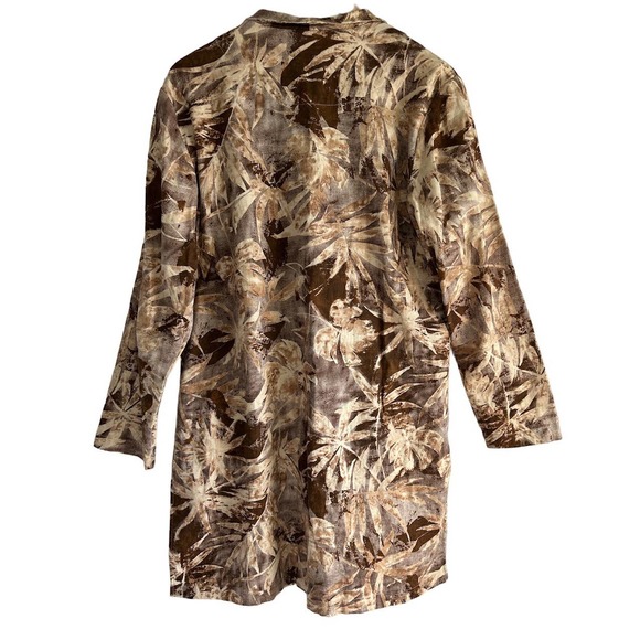 Coldwater Creek Womens Size Large Fall Leaves Linen Blend Button‎ Up Dress - Picture 2 of 8